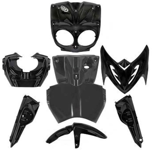Kappenset Mbk Stunt / Yamaha Slider Glans Zwart - V.a 2004 - 7 Delig