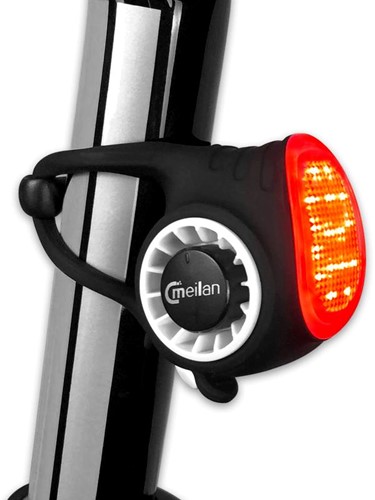 Fiets Achterlicht + Remlicht + Bel Meilan USB S3 Blauw 