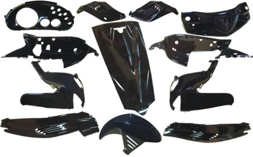 Kappenset voor Gilera Runner 50 2T T/m 2005 - Zwart Metalic
