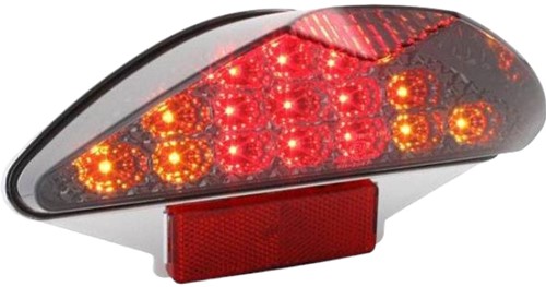 Achterlicht LED DMP voor Yamaha / MBK / Cpi / Aprilia / Generic / Keeway / Sachs smoke met ingebouwde knipperlichten