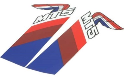 Sticker Set Benzinetank voor Honda MT Blauw - Rood - Bruin 2-delig