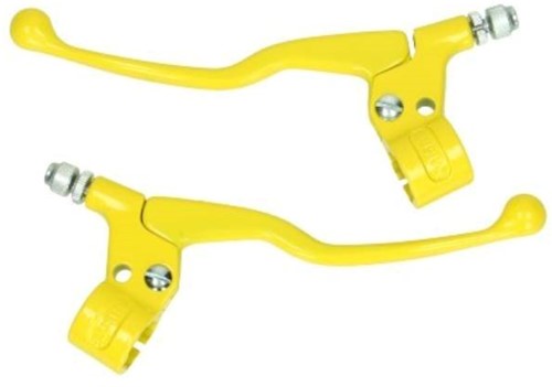 Remgreep Set Puch Maxi / Honda Camino / Peugeot 103 / Peugeot 104 / Universeel Bromfiets Geel Lang model