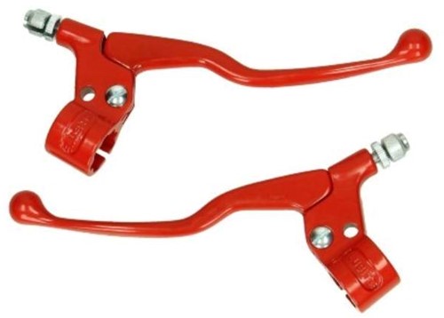 Remgreep Set Puch Maxi / Honda Camino / Peugeot 103 / Peugeot 104 / Universeel Bromfiets Rood Lang model