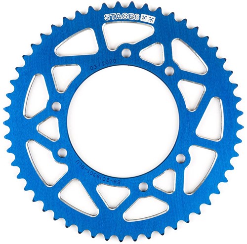 Achtertandwiel 53 tands Stage6 voor Derbi Senda DRD Pro - 420 - 6 gaats - Blauw
