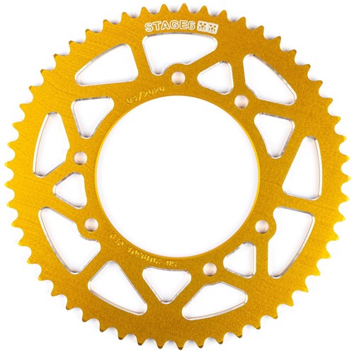 Achtertandwiel 53 tands Stage6 voor Derbi Senda DRD Pro - 420 - 6 gaats - Geel