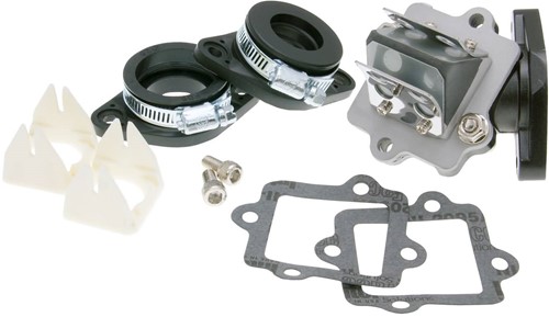 Spruitstuk Set Naraku Racing V.2 Yamaha Aerox T/m 2011 / Yamaha Neos 2t T/m 2008 / Yamaha Jog / Malaguti F12 / Malaguti F15 / Cpi Oliver / Cpi Aragon / Aprillia Sr 2000 Inclusief membraan  NK201.15
