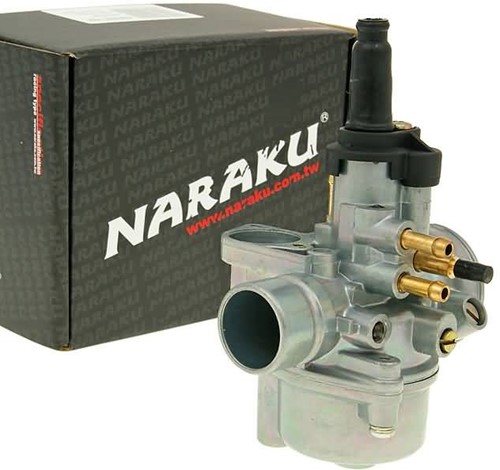 Carburateur Naraku 17.5mm Peugeot Speedfight 1-2 / Peugeot Viva City t/m 2008 / Elyseo / Peugeot Fox / Buxy / Zenith / Speedake / Kymco Dj 50 / Hyosung Rush Challenger (Met 95 Sproeier) NK201.02