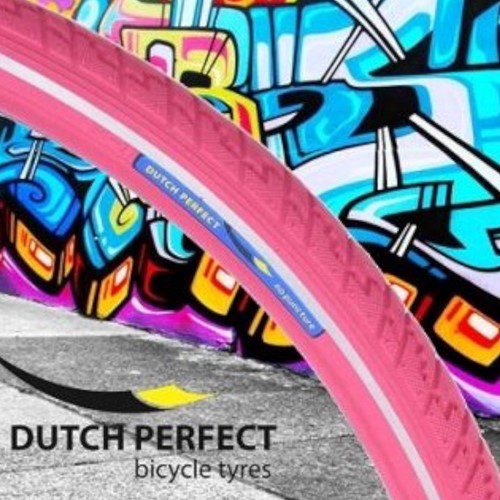 Buitenband Dutch Perfect 28 x 1 ½" / 40-635 no puncture - roze met reflectie