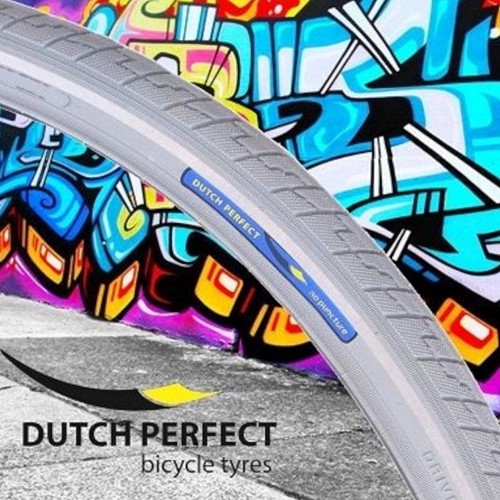 Buitenband Dutch Perfect 28 x 1.40" / 40-622mm anti-lek - grijs met reflectie