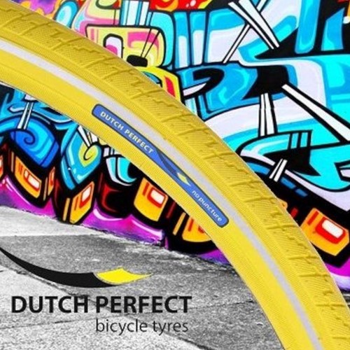 Buitenband Dutch Perfect 28 x 1 ½" / 40-635 No Puncture - Geel + Reflectie
