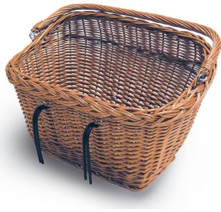 Fietsmand Basil mand riet Dublin vierkant buik 46L 49x35x27cm