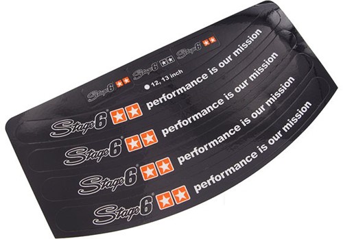 Velgrand Stickerset Stage6 Zwart Voor 10inch Wielen S6-0510/S