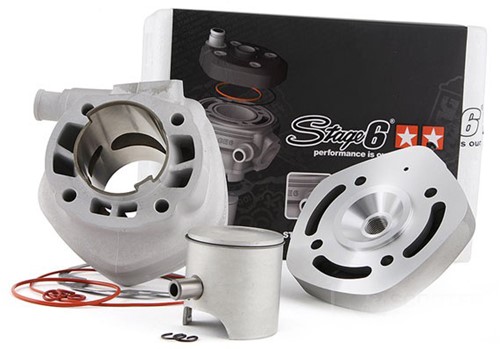 Cilinder Stage6 70cc Sport Pro Aluminium Yamaha Aerox / Rally L.C / Aprillia Sr 2000 / SR L.C / Ycon L.C / Beta Ark l.c / Malaguti F12 L.C / F12R L.C / F15 L.C / Minarelli Horizontaal L.C - inclusief