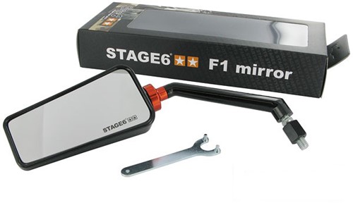 Spiegel Stage6 F1 Links Glimmend Zwart Universeel Scooter M8 Draad