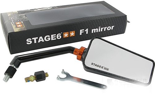Spiegel Stage6 F1 Rechts Carbon Glans Universeel Scooter M8 Draad