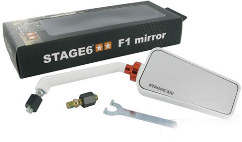 Spiegel Stage6 F1 Rechts Wit Universeel Scooter M8 Draad