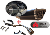 Uitlaat Alpha Piaggio Zip 50 E4 / Vespa Sprint 4t 3v E4 / Primavera 4t 3v E4 Carbon + Uitlaatbocht-2