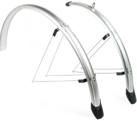 Fiets Eurofender Spatbordenset Sporty 26 Inch 58 mm Zilver