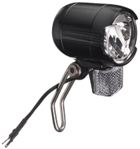Fiets FALKX Black Iron koplamp zwart, Aluminium E-Bike 6V-48V