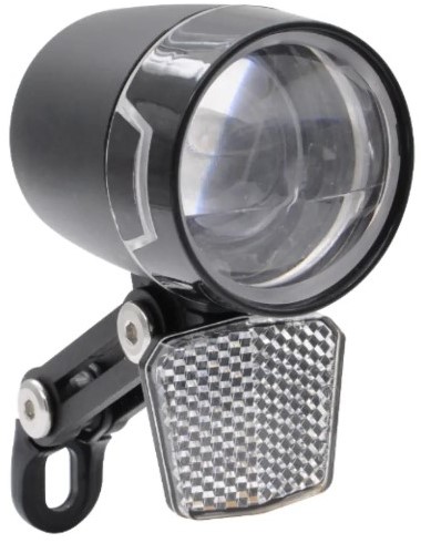 Fiets Falkx Round koplamp zwart, 60 Lux E-Bike 6V-48V