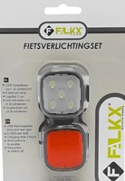 Fiets FALKX 5 Star siliconen Led verlichting set zwart Batterij