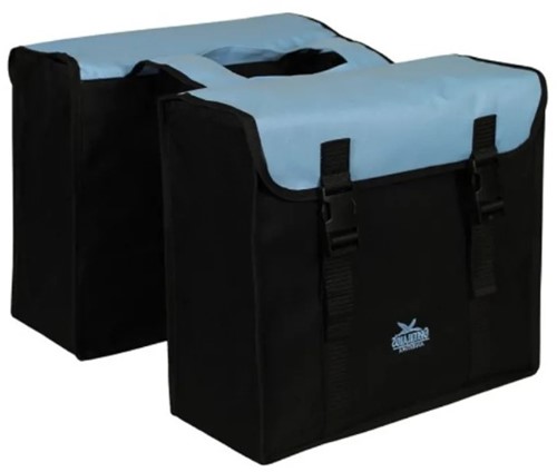 Fiets Greenlands dubbele tas, zwart-blauw