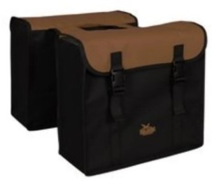 Fiets Greenlands dubbele tas, zwart-bruin