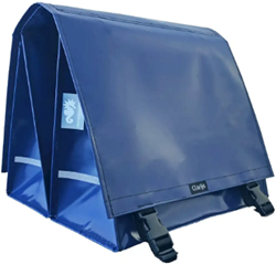 Clarijs fietstas dubbel XL PVC 46L met uitsparing d blauw