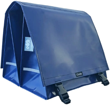 Clarijs fietstas dubbel XL PVC 46L met uitsparing d blauw
