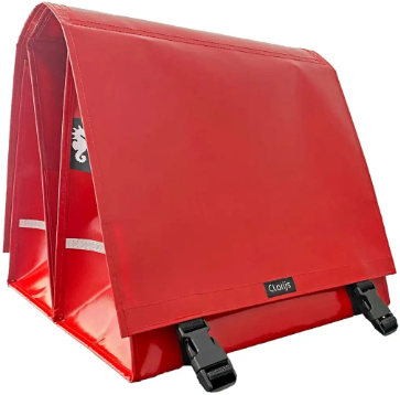 Clarijs fietstas dubbel XL PVC 46L met uitsparing rood