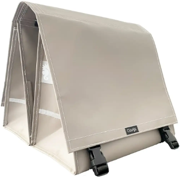 Clarijs fietstas dubbel XL PVC 46L met uitsparing taupe
