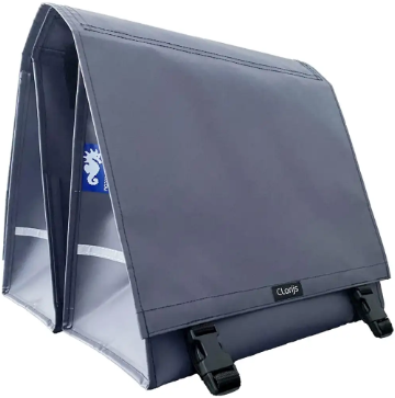 Clarijs fietstas dubbel XL PVC 46L met uitsparing grijs