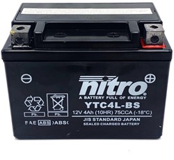 Accu Nitro NTC4L-BS / YTC4L-BS 12volt 4Ah 110 x 70 x 85mm onderhoudsvrij GEL 