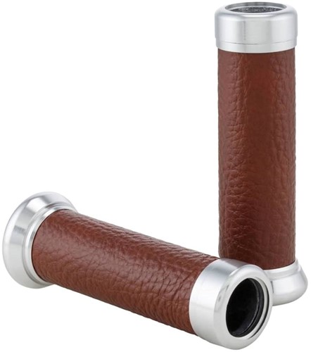 Handvatset Bruin Leder voor Vespa Gts 125 T/m 300