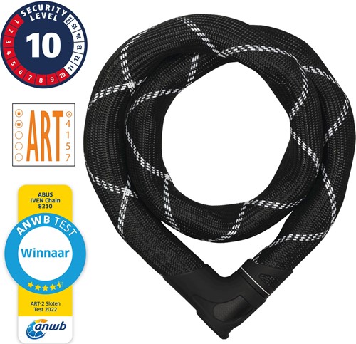 Fiets Kettingslot ABUS Iven 8210 - ART2 - 140 cm - Winnaar ANWB slotentest 2022-2