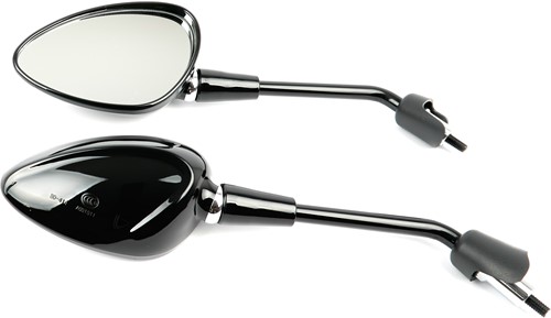 Spiegelset Glans zwart Piaggio Zip 50 4T / Vespa Primavera / Sprint / Vespa Elettrica Kort Model DMP