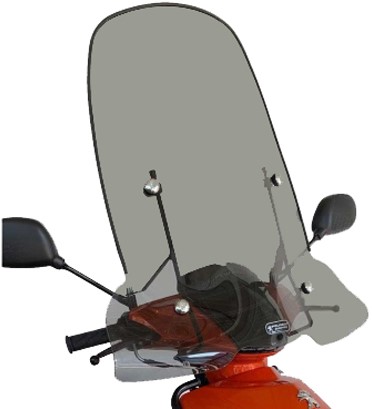Windscherm Python Peugeot kisbee + Montageset Smoke Hoog 70cm