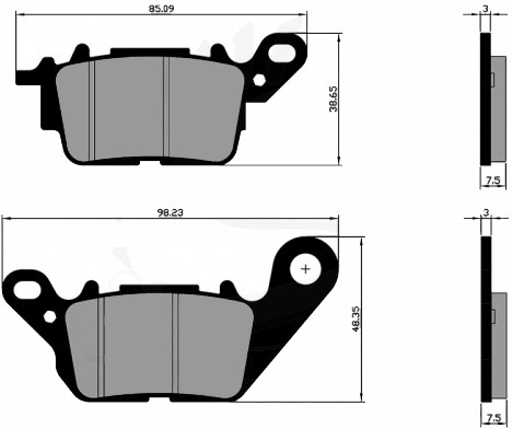Remblokset Polini voor Yamaha / MBK 174.0182