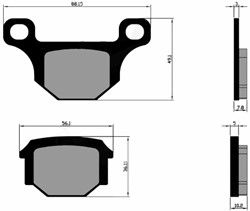 Remblokset Polini voor Aprilia / TGB / Rieju / Derbi / Motorhispania 174.0187