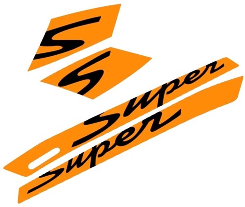 Stickerset Vespa Gts Super (Oranje Met Zwarte Letters) 67333600A4