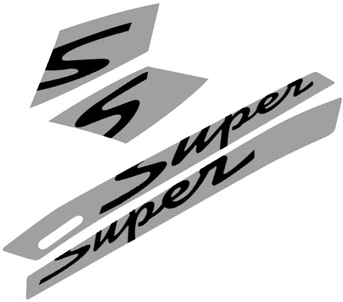 Stickerset Vespa Gts Super (donker grijs met zwarte letters) 67333600A2