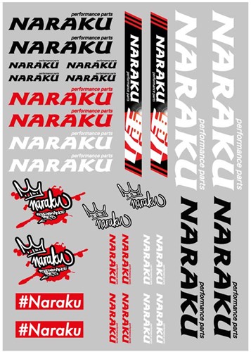 Sticker Set Naraku Wit / Rood / Zwart 29.7x21cm 30 Delig Transparant NK-MD006