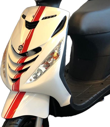 Stickerset Zijscherm Piaggio Zip 2000 Rood + Wiel stickers en Voorkap Stickers Compleet  - 80