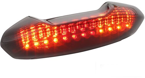 Achterlicht Led STR8 Blackline Smoke Piaggio Nrg 50 / Piaggio Nrg DD 50 Power Inclusief Knipperlicht Ingebouwd 
