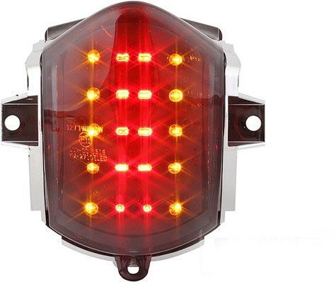 Achterlicht Led STR8 Blackline Smoke Aprilia SR50 Factory Inclusief Knipperlicht Ingebouwd STR-656.05/CE