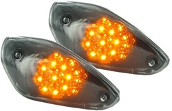 Knipperlicht Set STR8 Led Blackline Smoke Yamaha Aerox T/m 2012 Voorzijde / MBK Nitro 50 