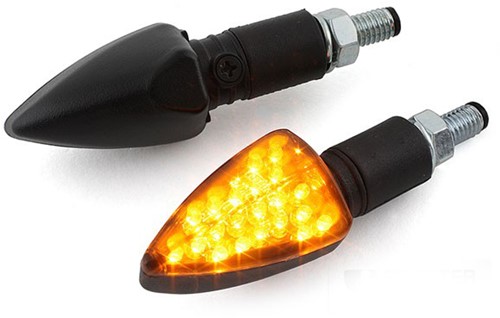 Knipperlicht Set LED STR8 Zwart Blackline Derbi Senda / Derbi Gpr 50 / Aprilia RS 50 / Aprilia SX 50 / Universeel Scooter / Bromfiets / Motorfiets STR-678.33/BK