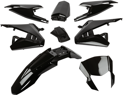 Kappenset (8 Delig) Aprilia SX 50 / Aprilia RX 50 vanaf bouwjaar 2018 - Zwart