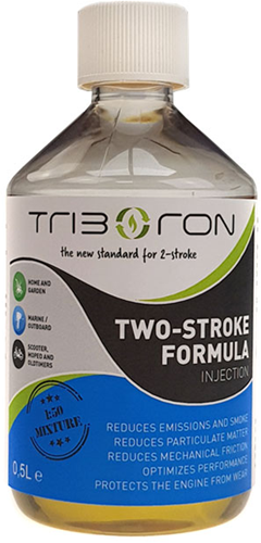 Triboron 2 takt olie vervanger voor brommers en scooters met oliepomp (stank en rookvrije tweetakt olie)