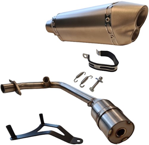 Uitlaat Alpha Piaggio Zip 50 E4 / Vespa Sprint 4t 3v E4 / Primavera 4t 3v E4 Titanium + Uitlaatbocht 